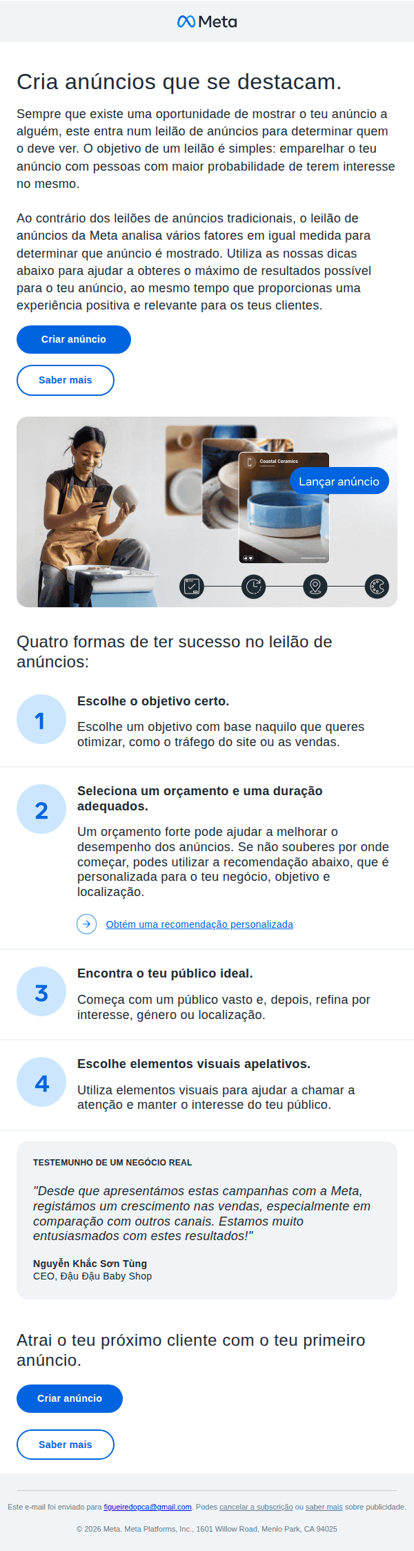 Meta: Quatro dicas comprovadas para anúncios de sucesso