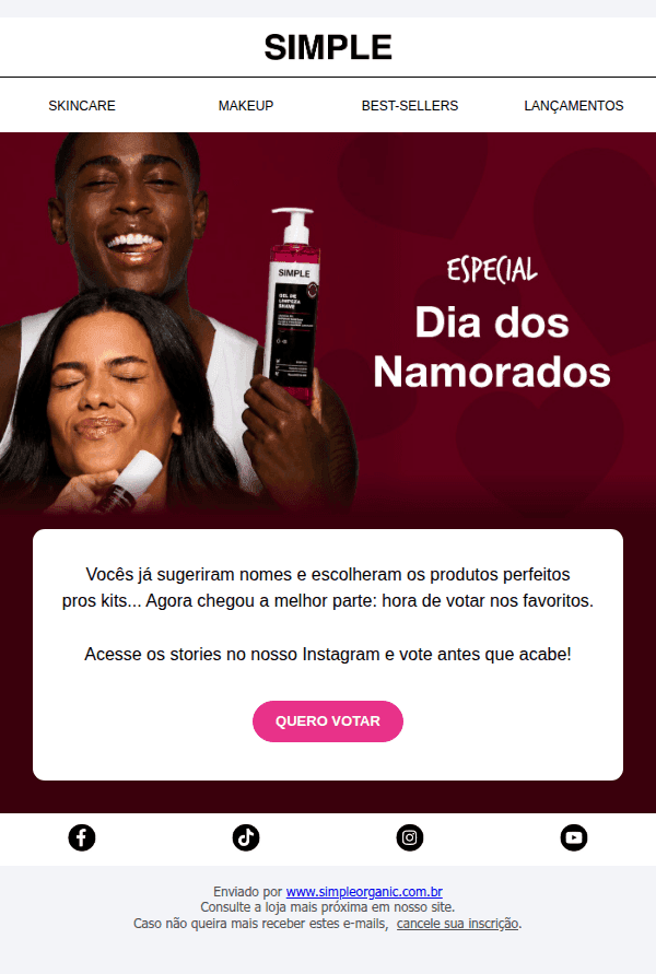 Simple organic: Vote nos kits da campanha de Dia dos Namorados 💘