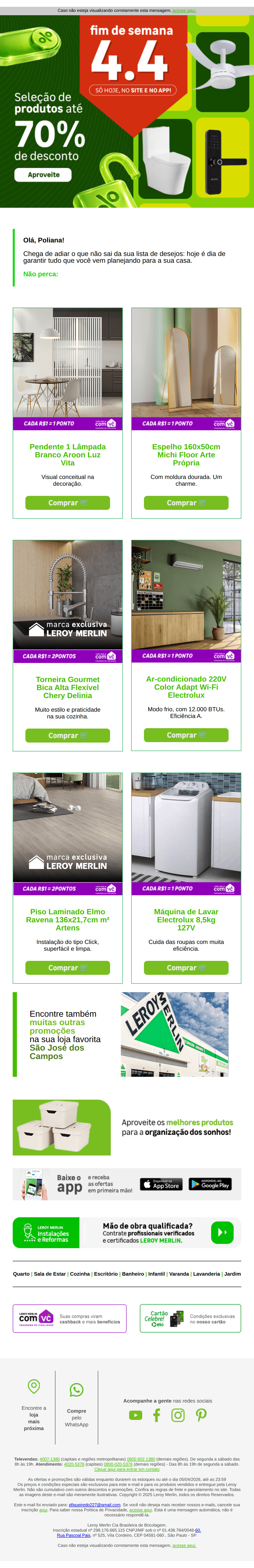 Leroy Merlin: 🗓️ Vem pro 04.04, [name]!