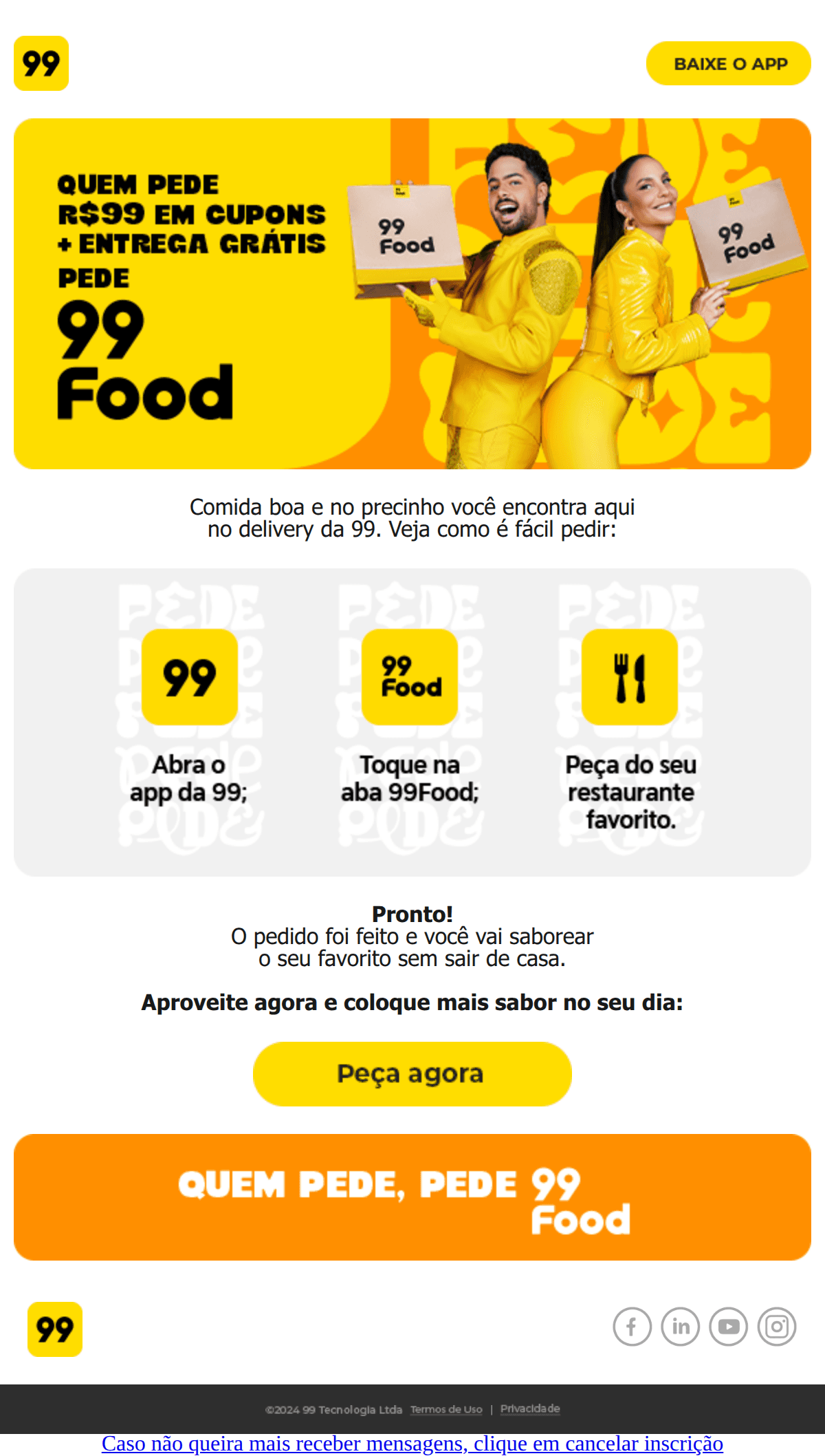 99app: 99Food chegou em BH! 💛
