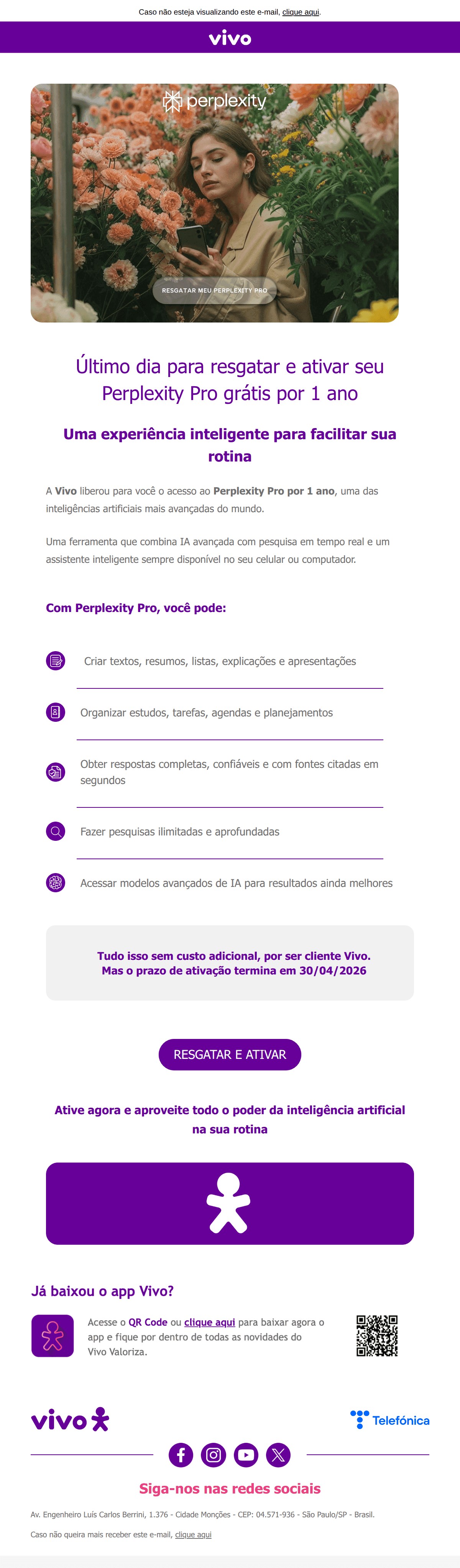 Vivo: Últimos dias para ativar