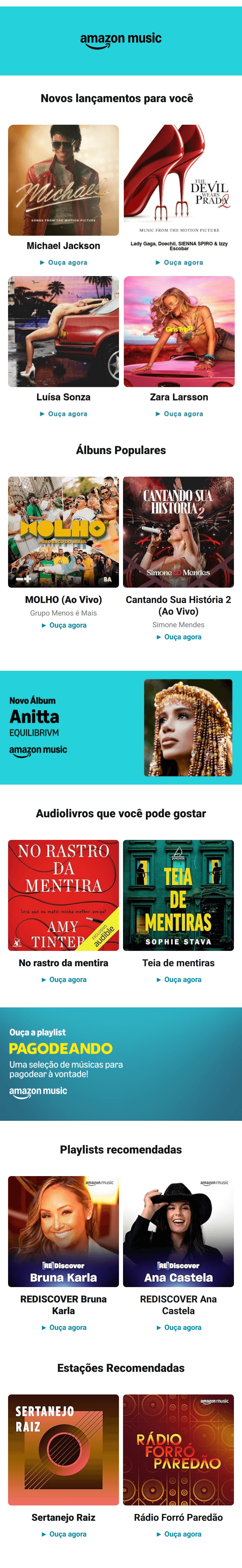 Amazon music: [name], suas recomendações da