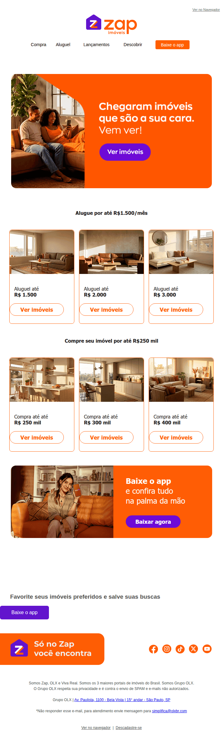 Zap: O imóvel perfeito pra você acabou de chegar! 🏡