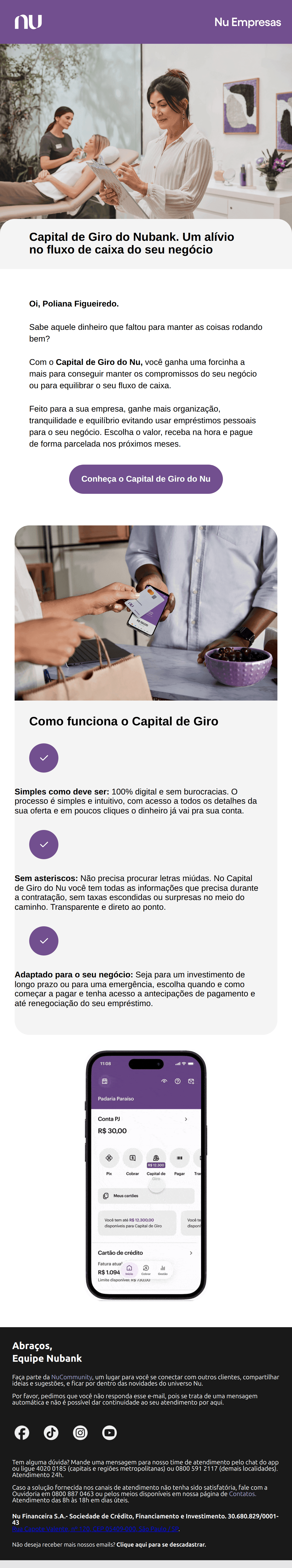 Nu empresas: Conheça o Capital de Giro do Nu! 💰