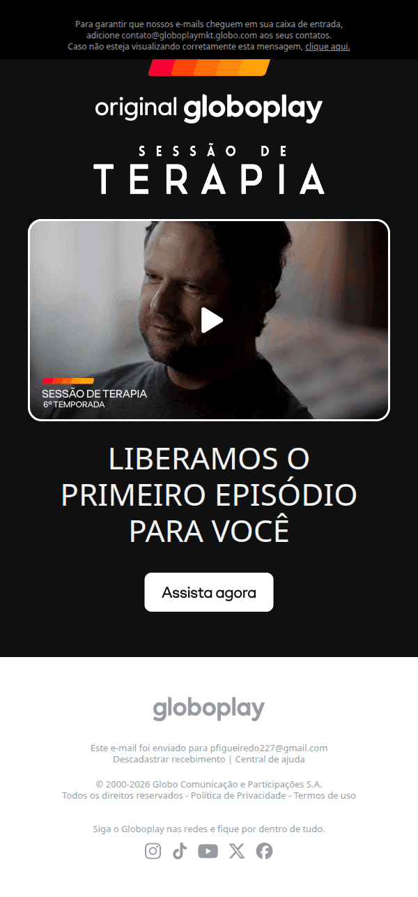 Globoplay: Episódio liberado: hora da sua sessão!