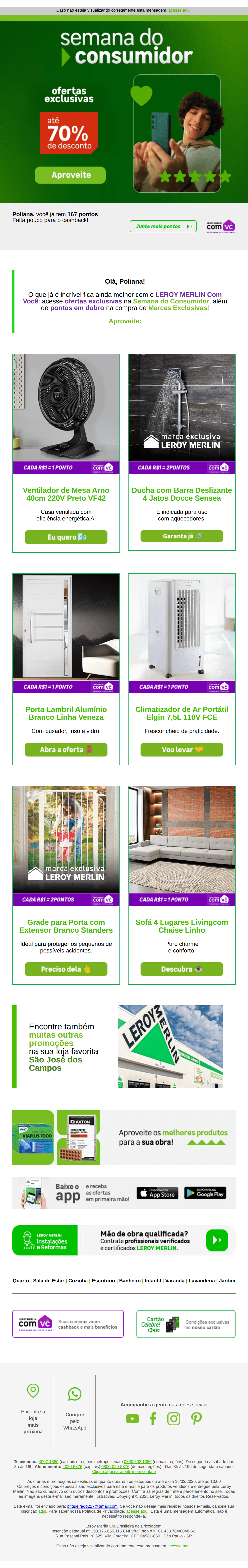 Leroy merlin: 💚 Semana do Consumidor cheeeia de ofertas.
