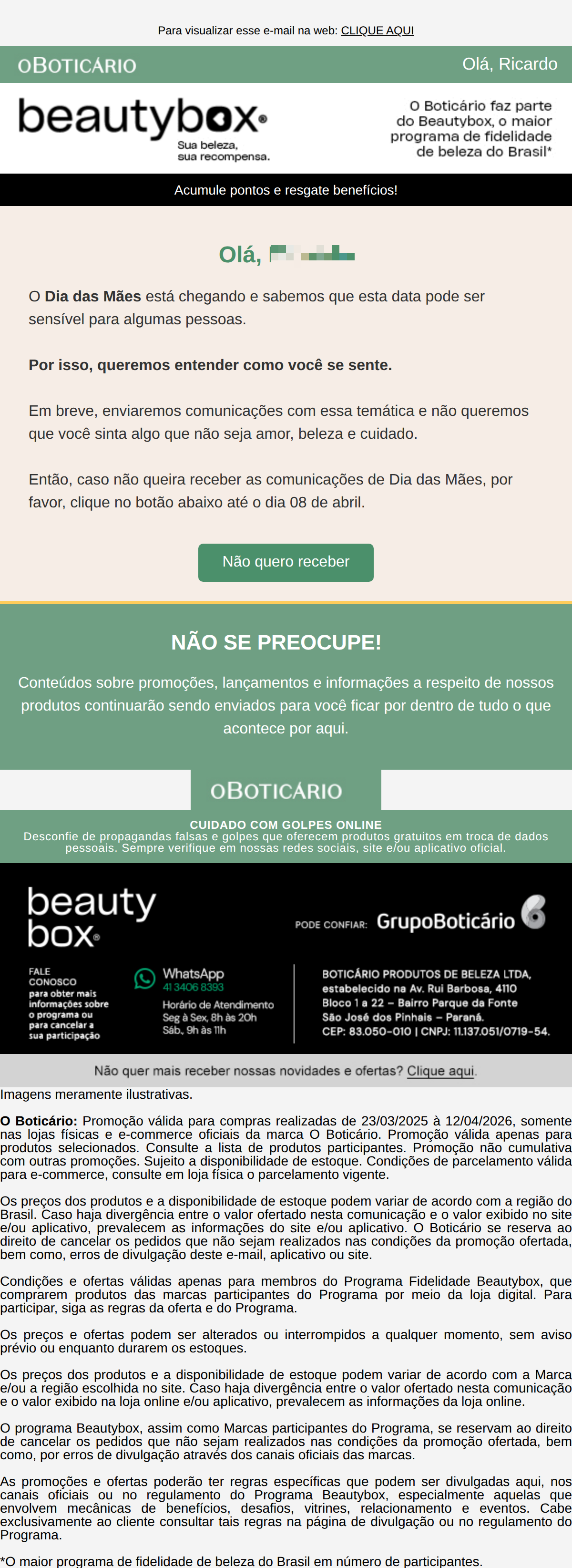 O boticario: Como você se sente no Dia das Mães?