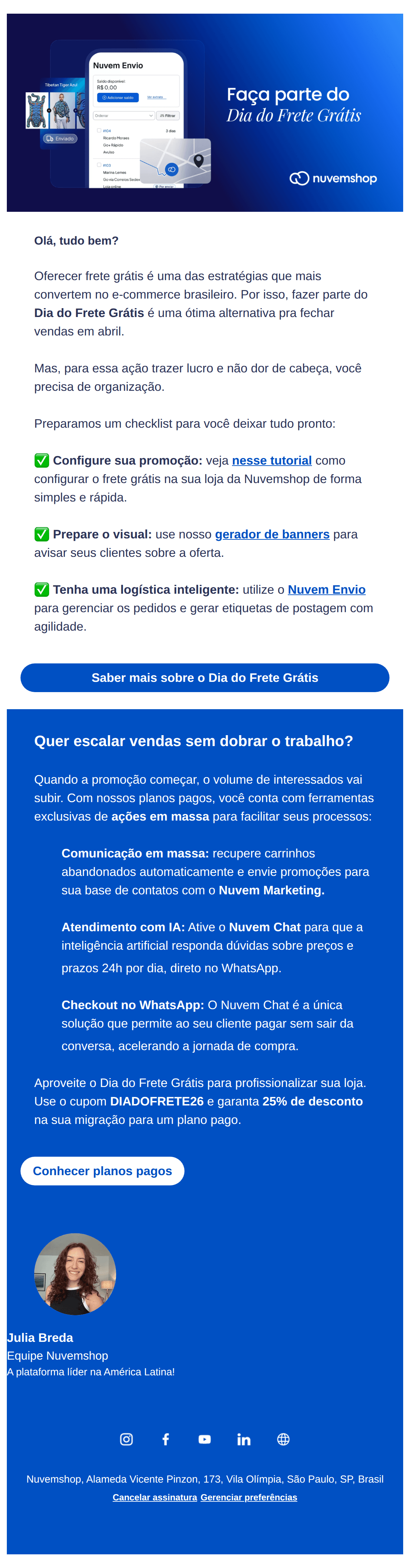 Nuvemshop: Guia prático: tudo pronto para o Dia do Frete Grátis? 🚛