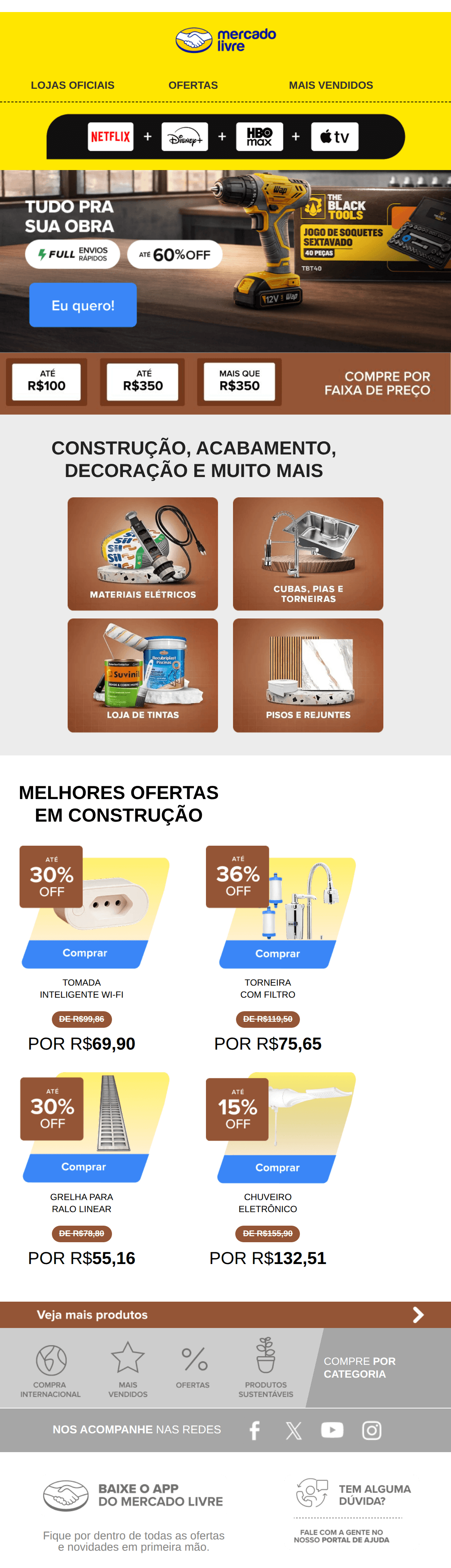 Mercado livre: Tudo para sua obra 🛠️