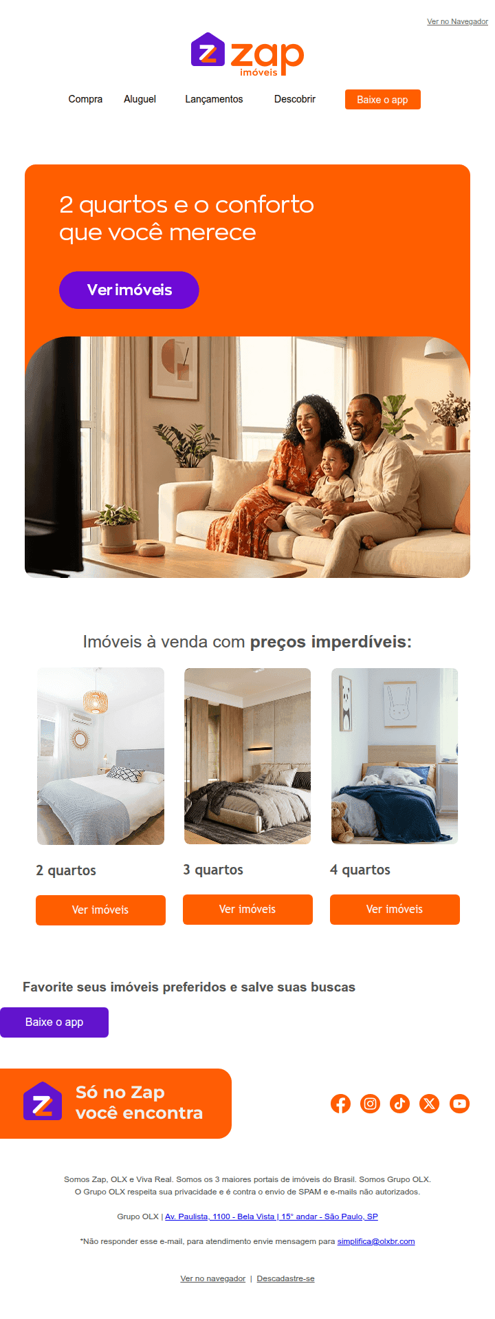 Zap: (2) quartos disponíveis pra você comprar! 🛌