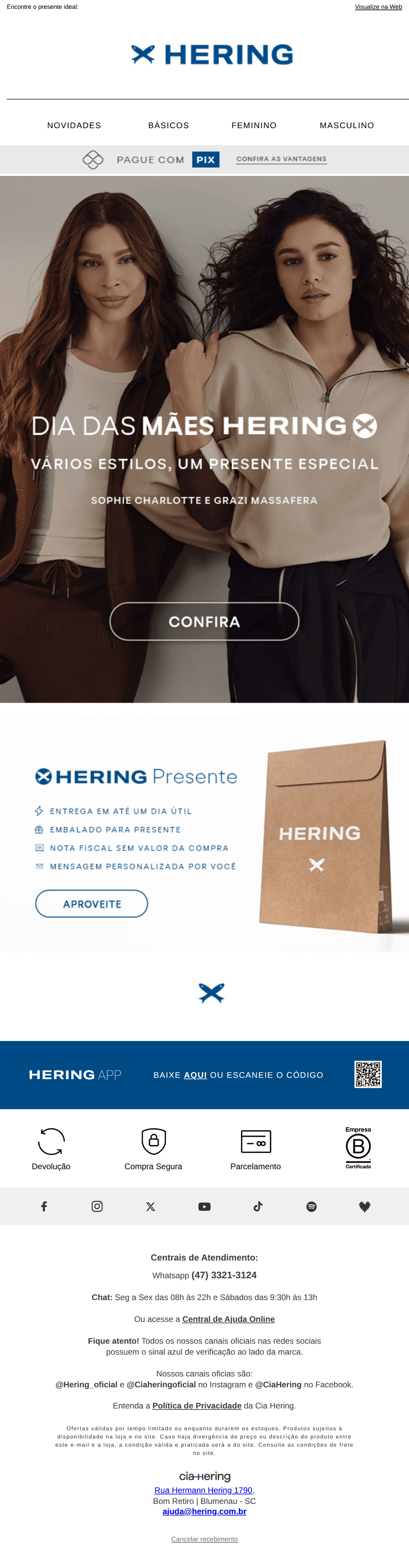 Hering: Dia das Mães é na HERING