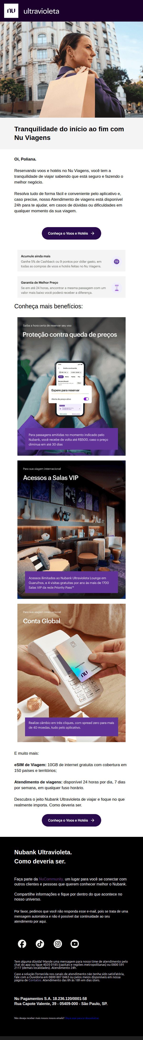 Nubank: Tranquilidade do início ao fim com Nu Viagens