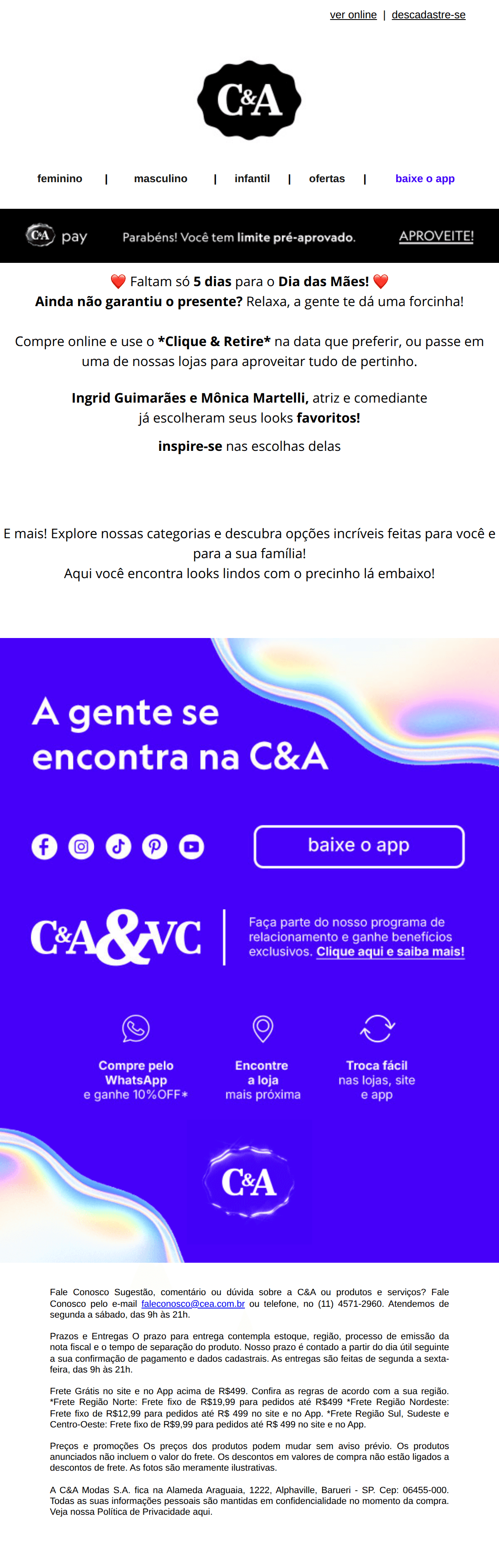 C&a: Inspirações pra celebrar o Dia das Mães!