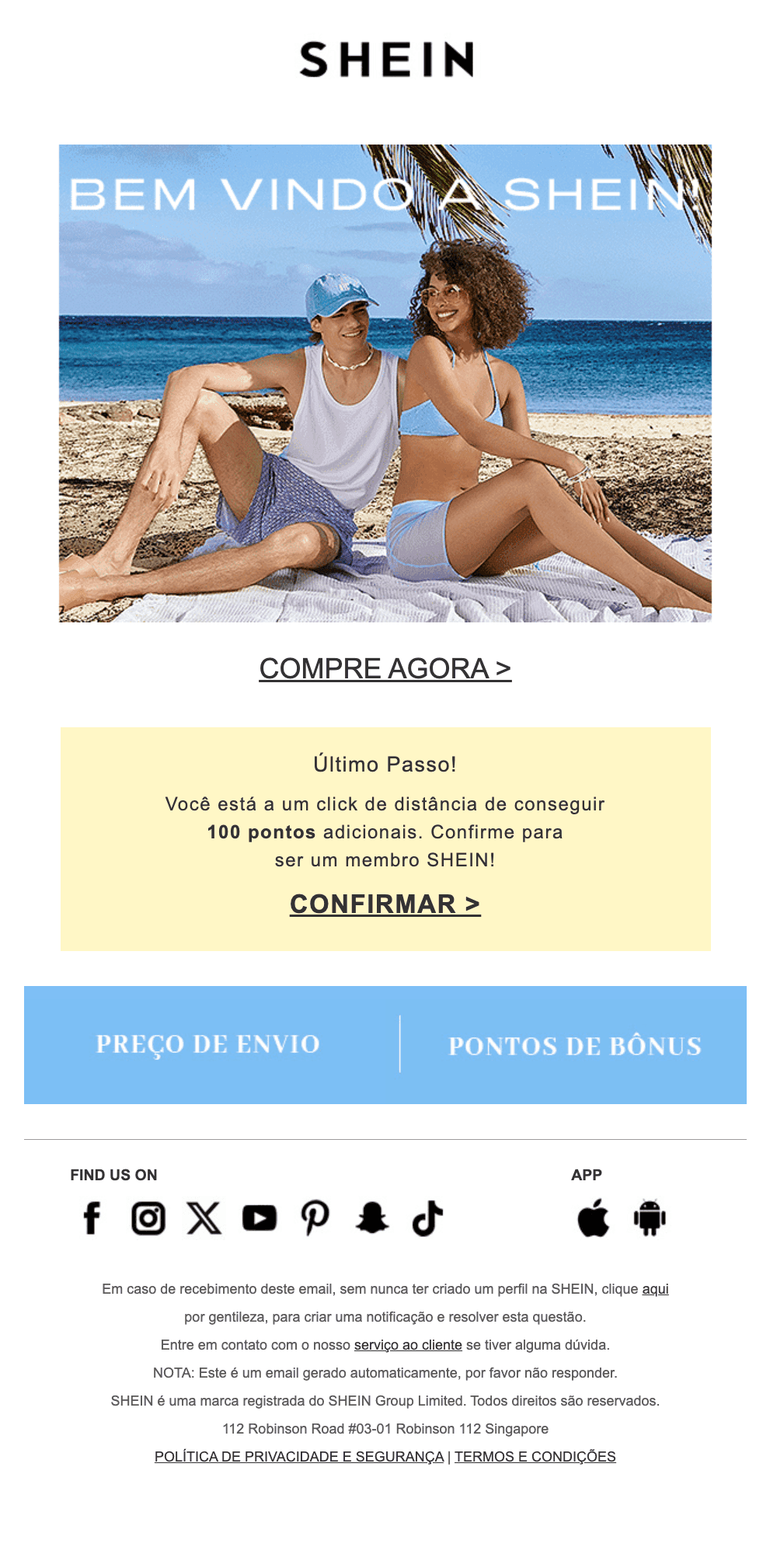 Shein: Bem-vindo a SHEIN!