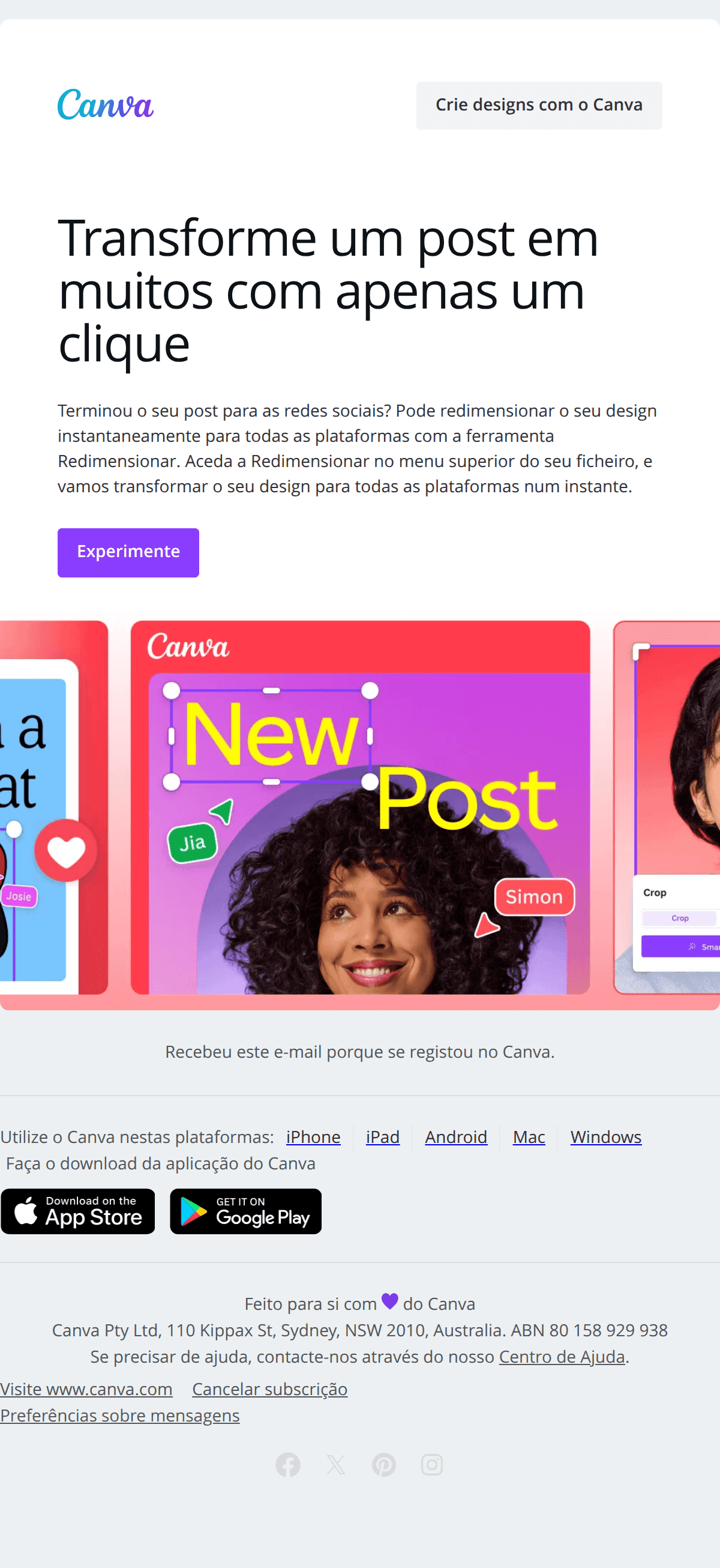 Canva: Redimensione o seu post para usá-lo em todas as plataformas