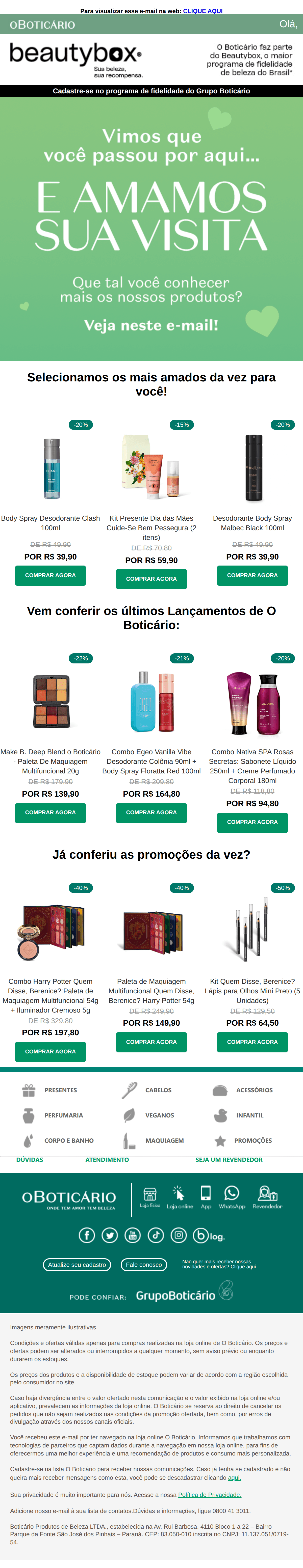 O Boticário: Ei, amamos a sua visita ✨💚