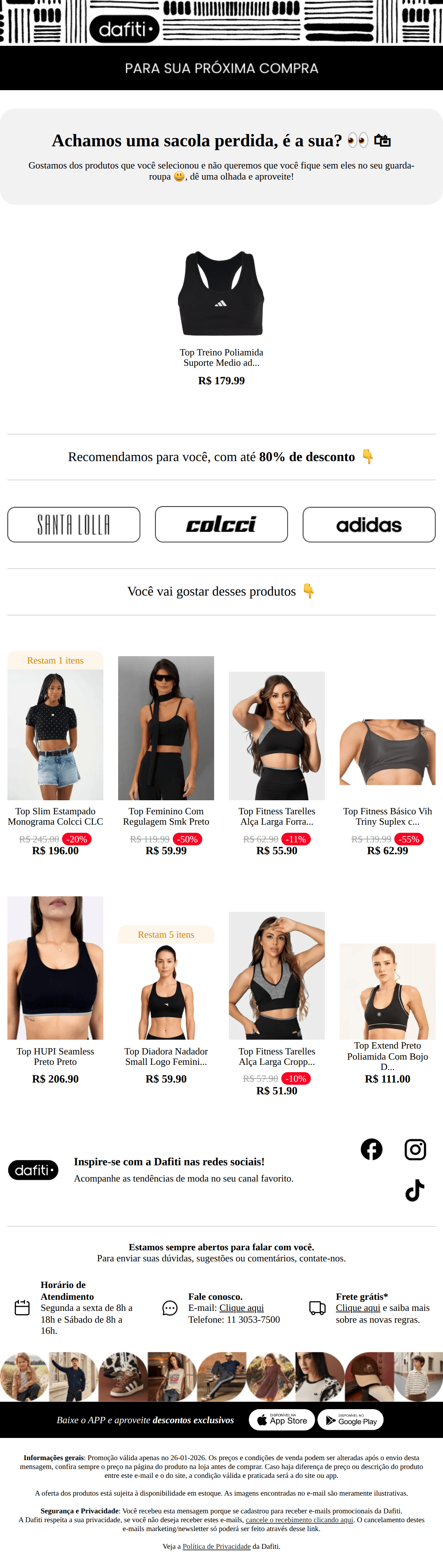 Dafiti: [NAME], esqueceu dela? 🛍