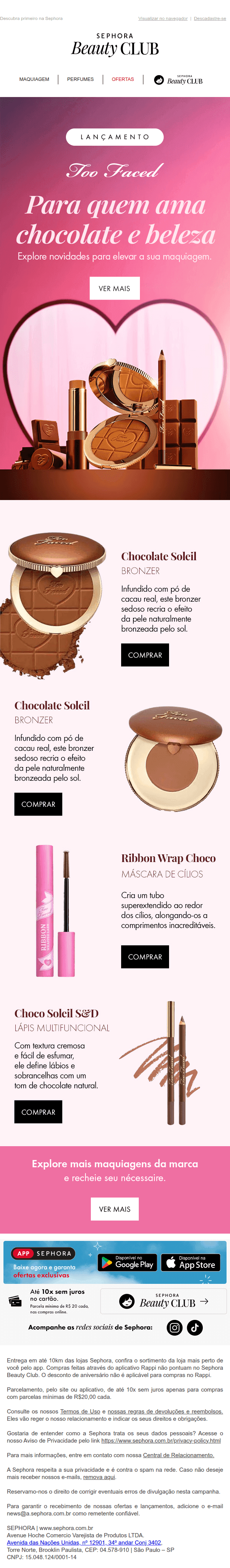 Sephora: Too Faced trouxe 4 novidades🍫