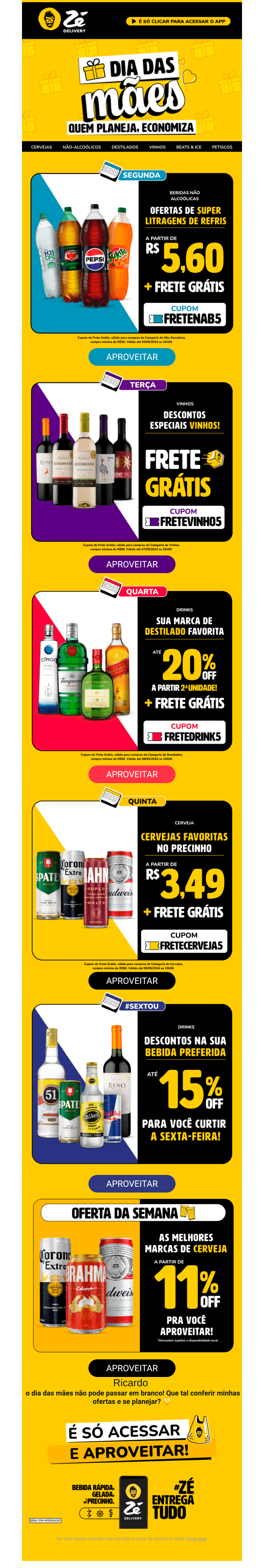 Ze delivery: Bora se preparar para o dia das mães!