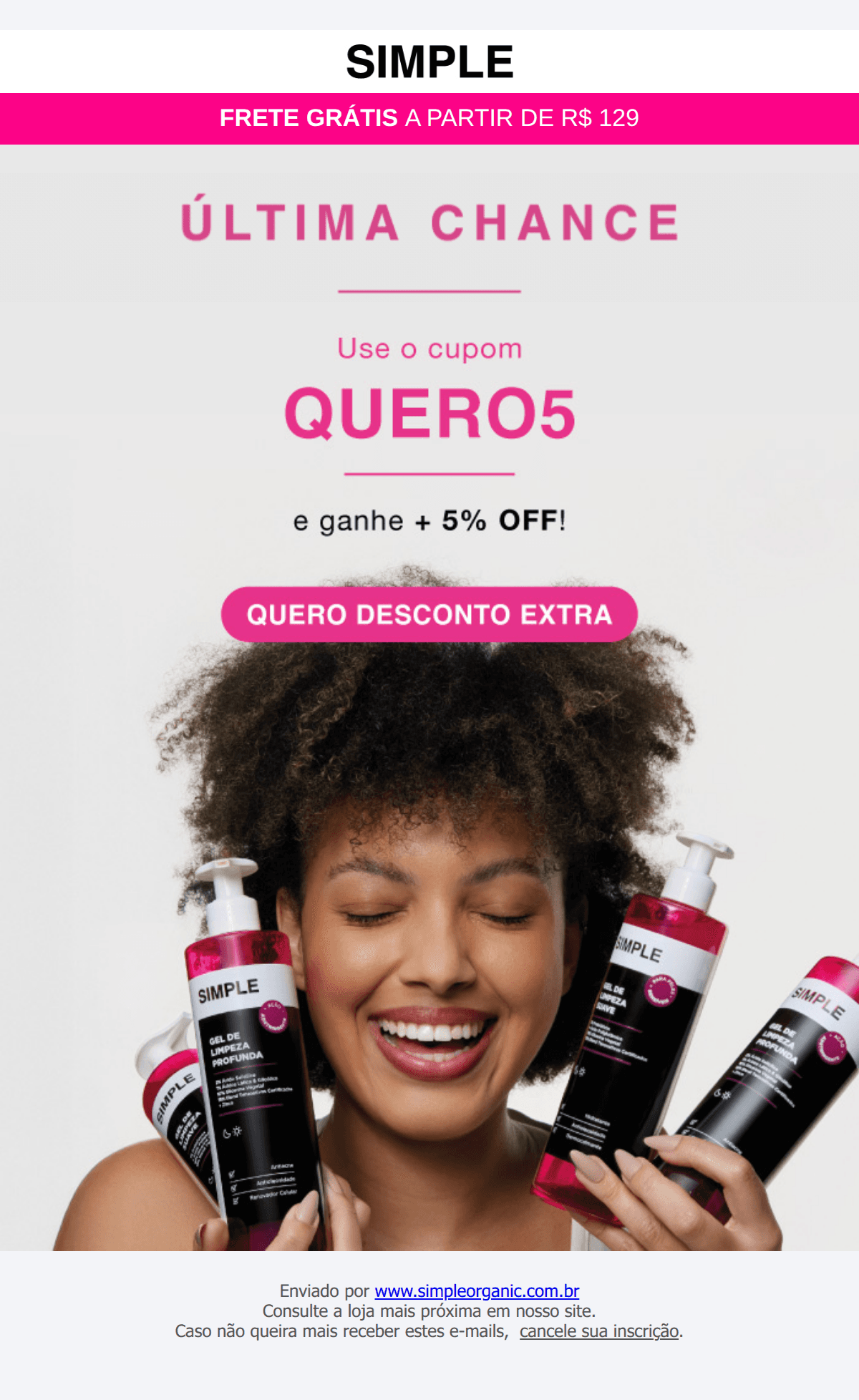 Simple Organic: Poliana, desconto extra no seu carrinho 👀 🛒