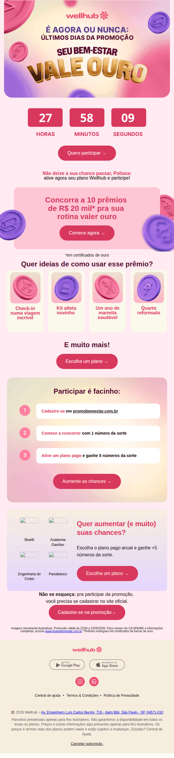 Wellhub: Correr atrás de prêmio é cardio? 😱