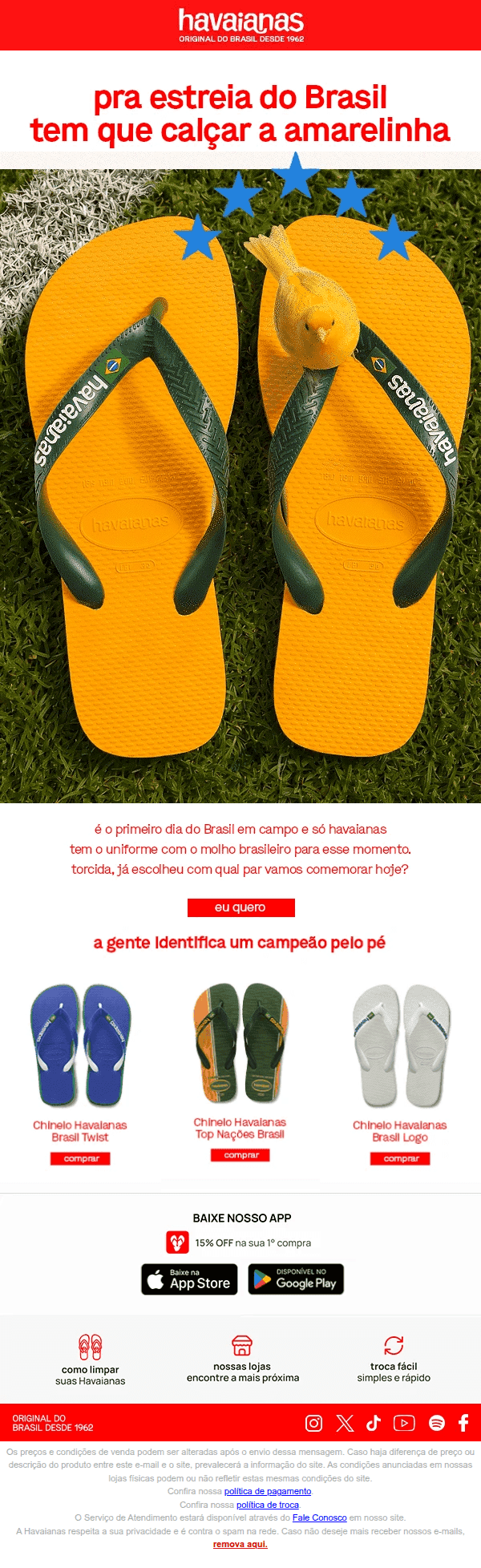 Havaianas: Já, já o Brasil entra em campo! 🇧🇷