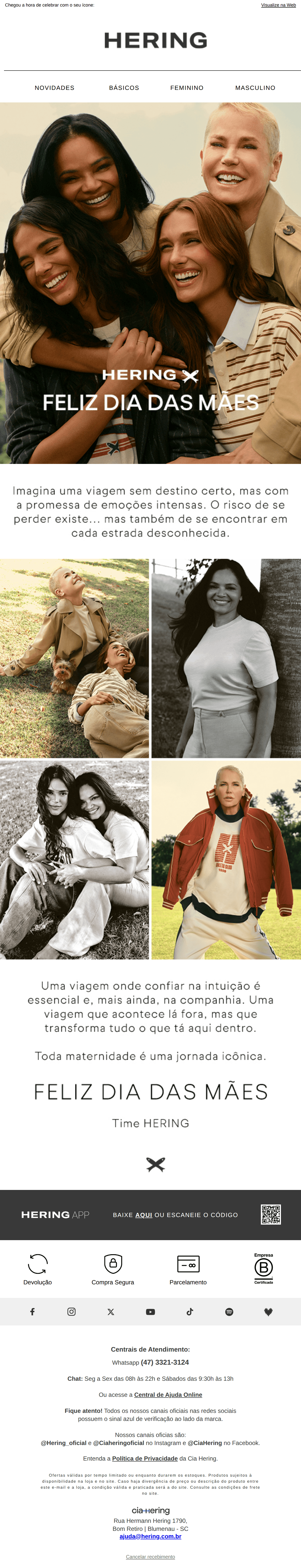 Hering: Feliz Dia das Mães ❤️