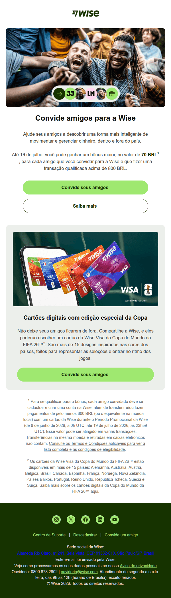 Wise: Ganhe 70 BRL por jogar em equipe