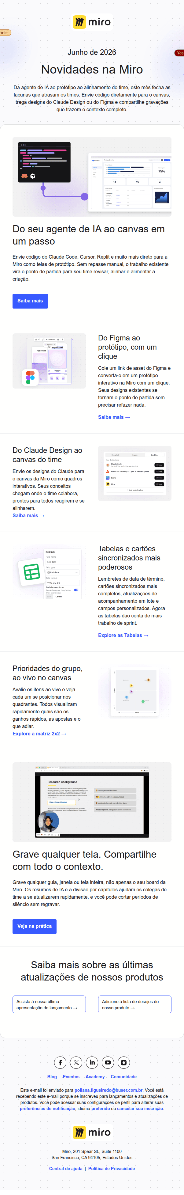 Miro: Novidades: de agente de IA a seu time alinhado, tudo no canvas