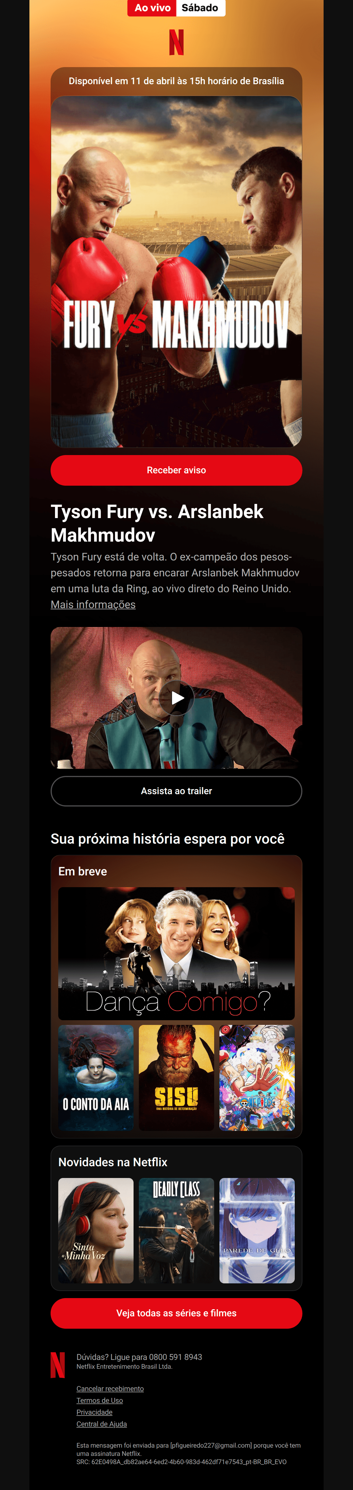 Netflix: Novo evento ao vivo. Tyson Fury vs. Arslanbek Makhmudov