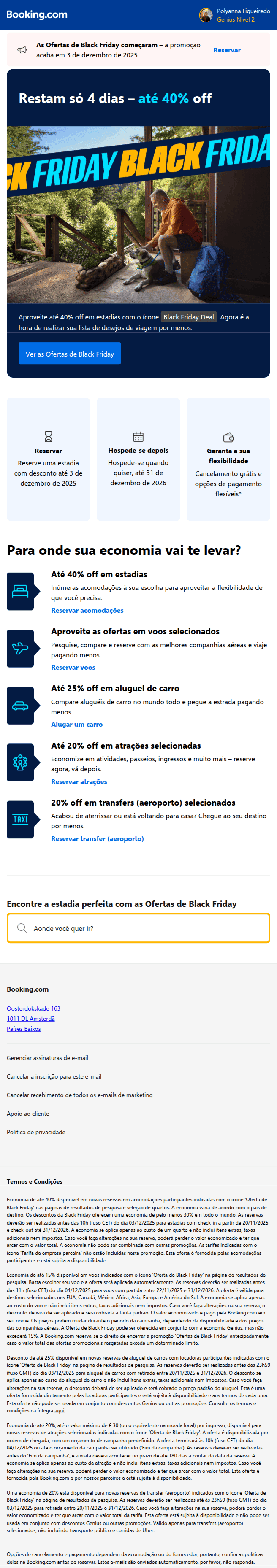 Booking: ⏰ Só mais 4 dias de Ofertas de Black Friday – economize até 40% 🖤