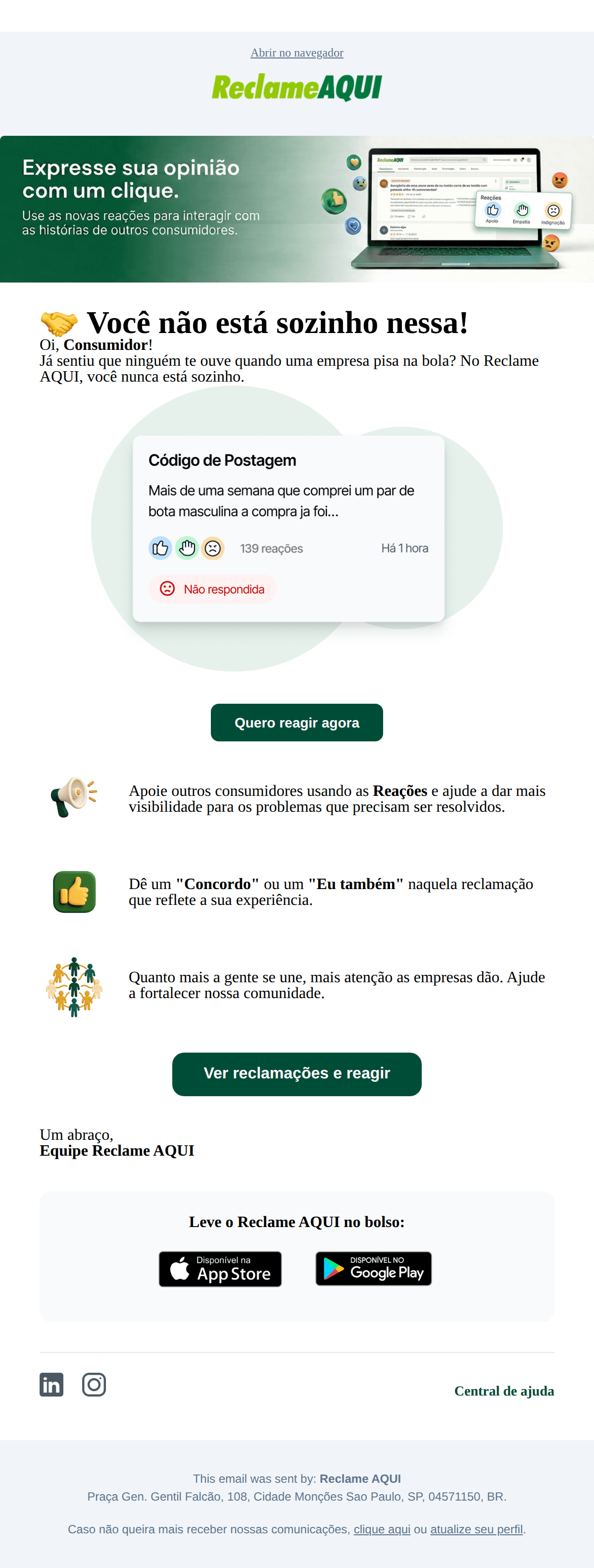 Reclame aqui: 🤝 Você não está sozinho nessa!