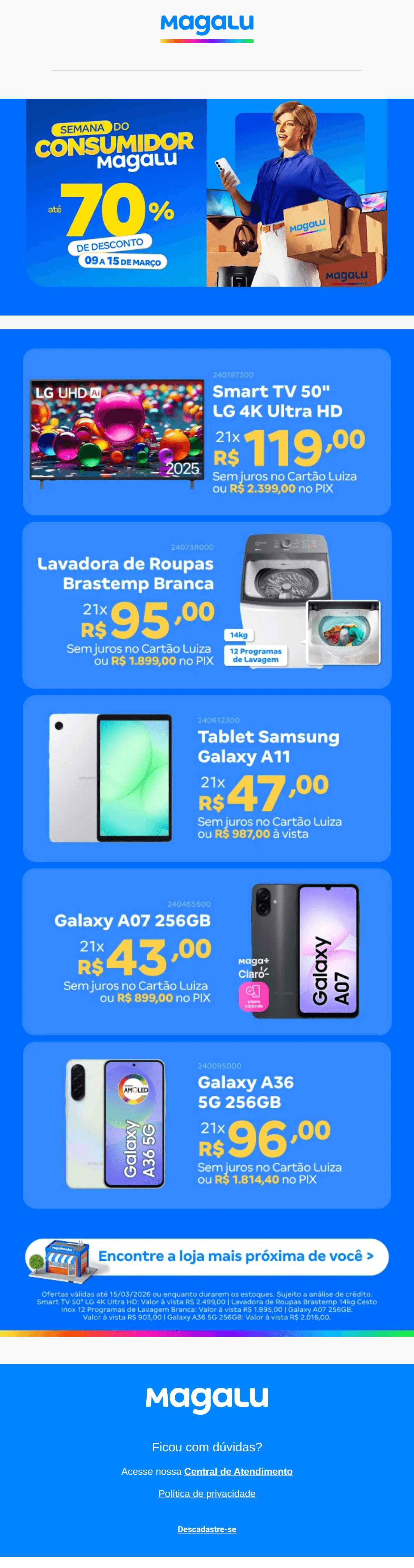 Magalu: Semana do Consumidor na loja! 🛍️