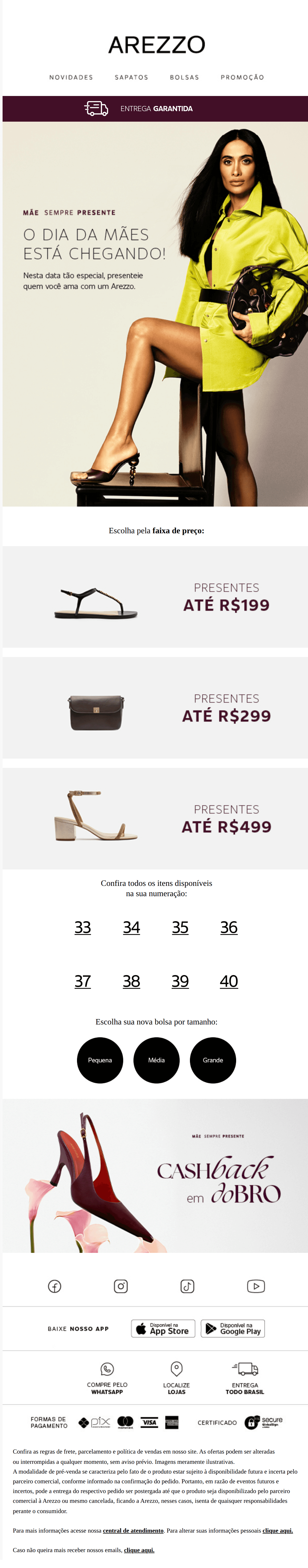 Arezzo: Faltam 10 dias para o Dia das Mães!