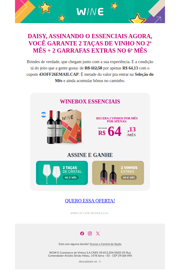 Wine: 🏆 [MELHOR DO ANO] – 2 POR 64!