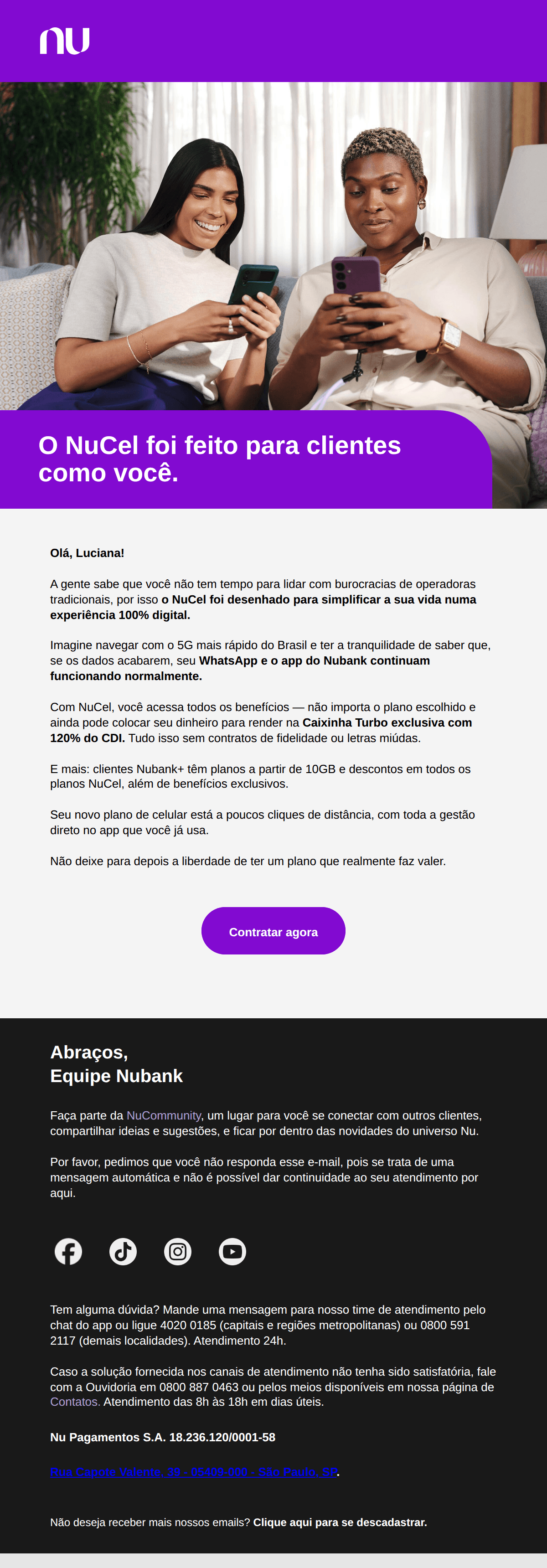 Nubank: O seu NuCel está te esperando