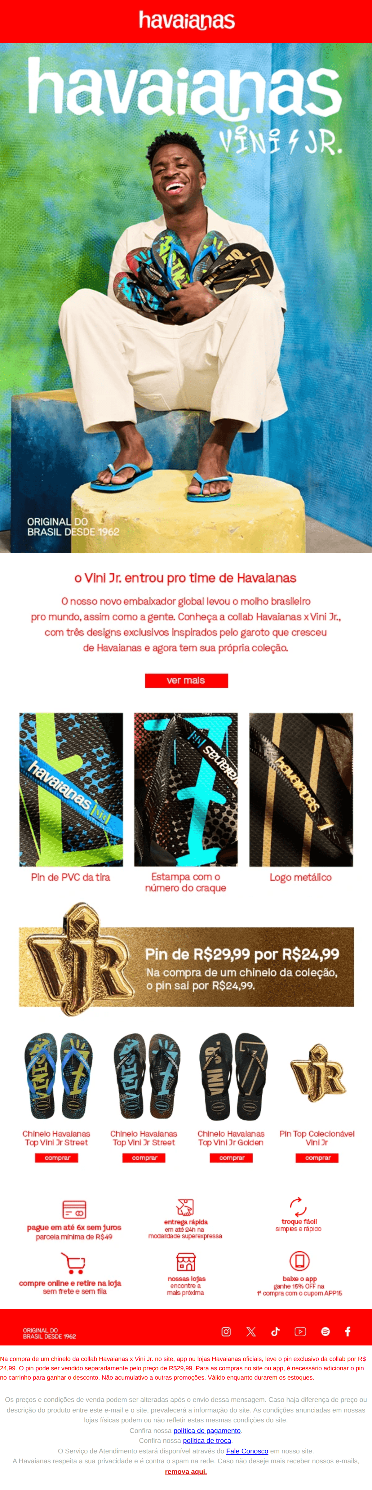 Havaianas: Vini Jr. entrou pro time Havaianas! ⚽🩴