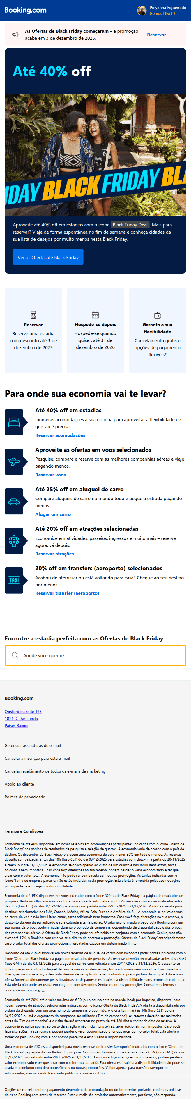 Booking: A Black Friday chegou 💸 Economize até 40% 🖤