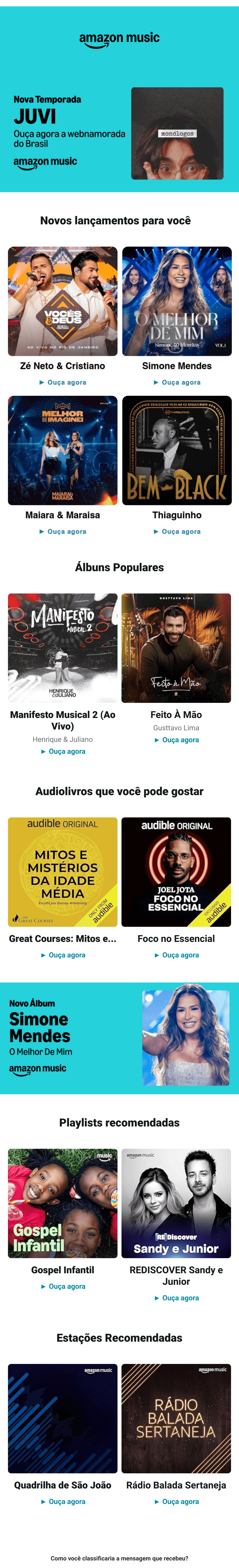 Amazon music: [name], suas recomendações da