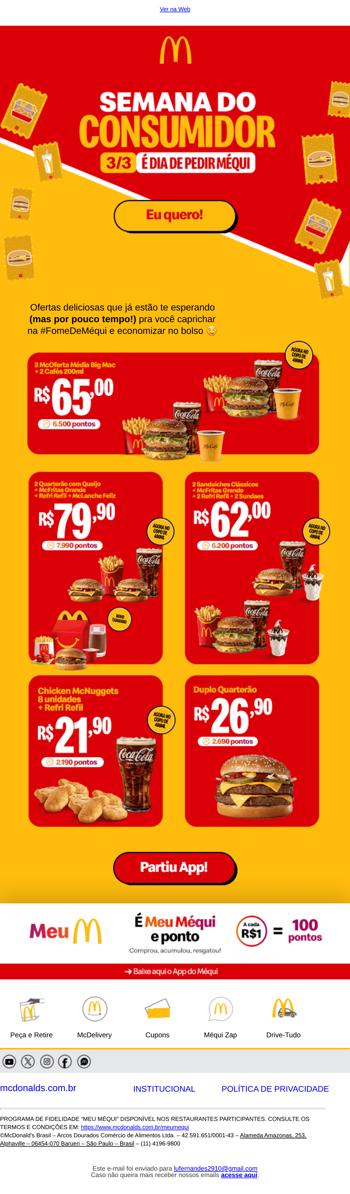 Mcdonalds: Semana do Consumidor tá no ar!