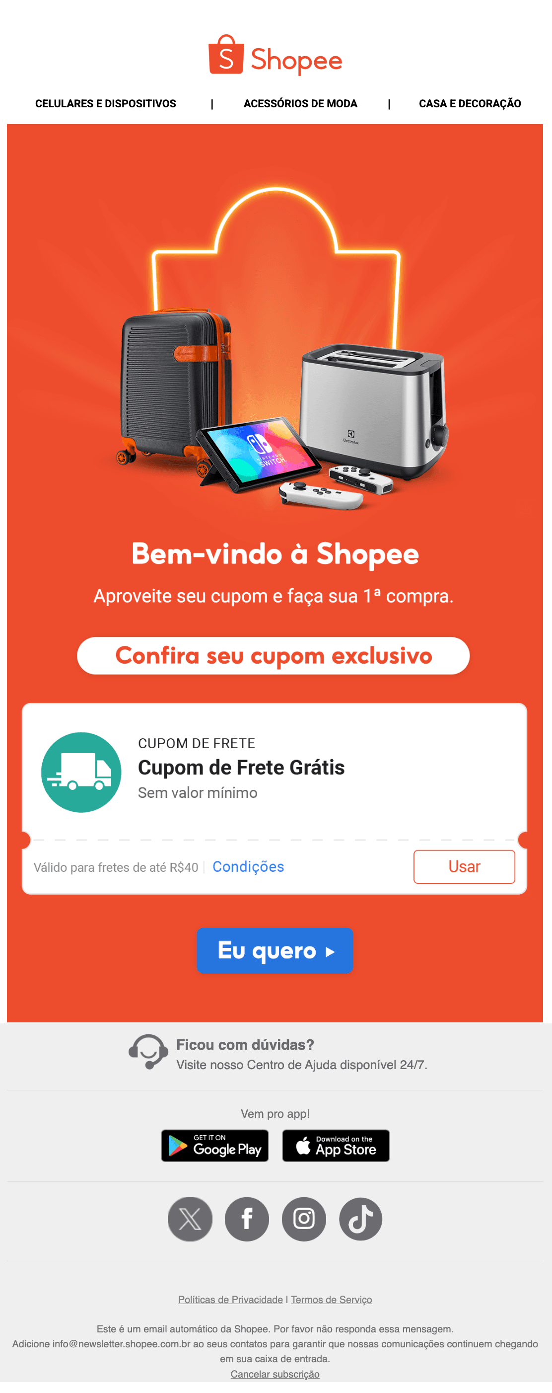 Shopee: Bem-vindo à Shopee!