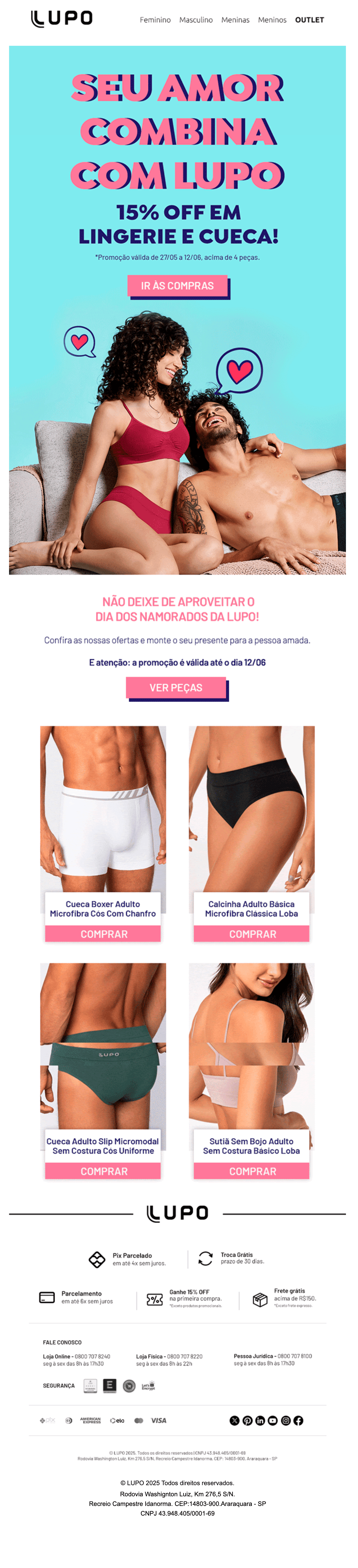 Lupo: Está acabando a promoção de Dia dos Namorados ⌛