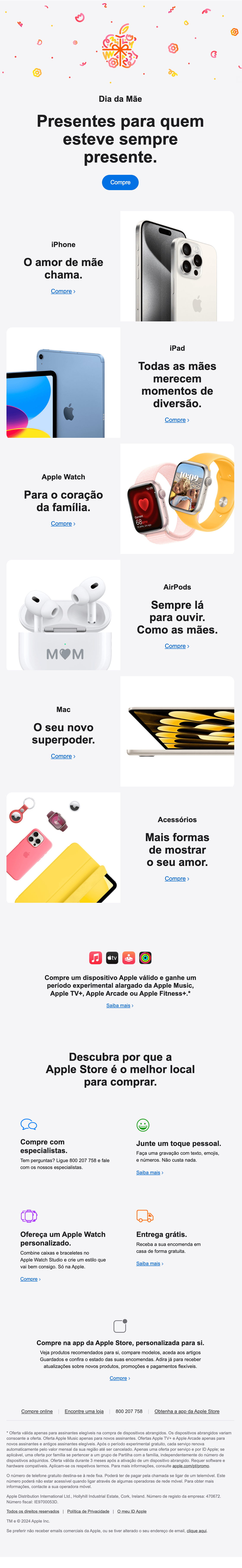 Apple: Presentes Apple que as mães também adoram. 💐