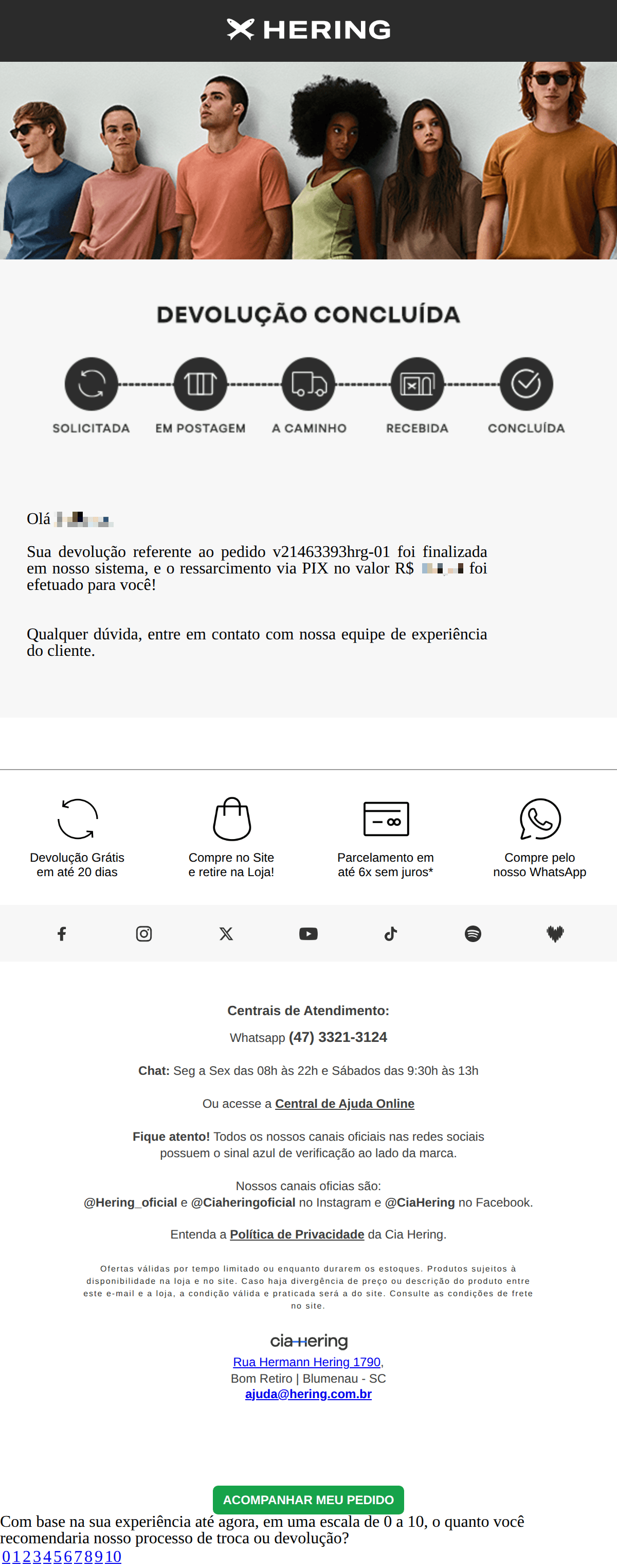 Hering: PIX realizado | HERING