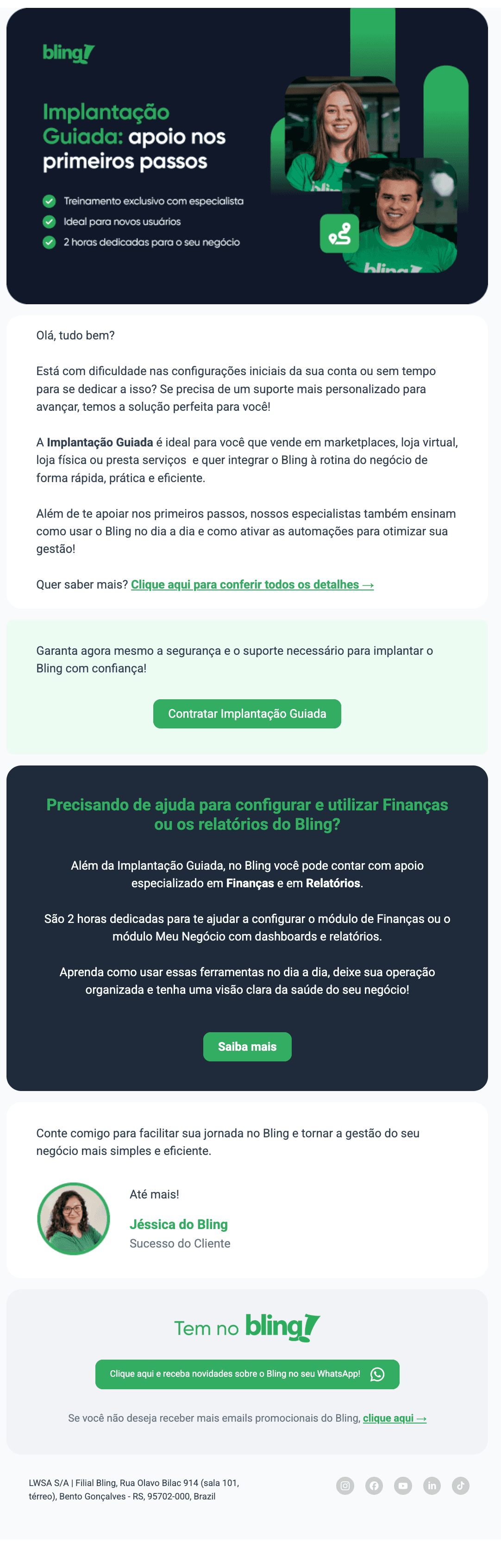Bling: Implantação guiada exclusiva para seu negócio