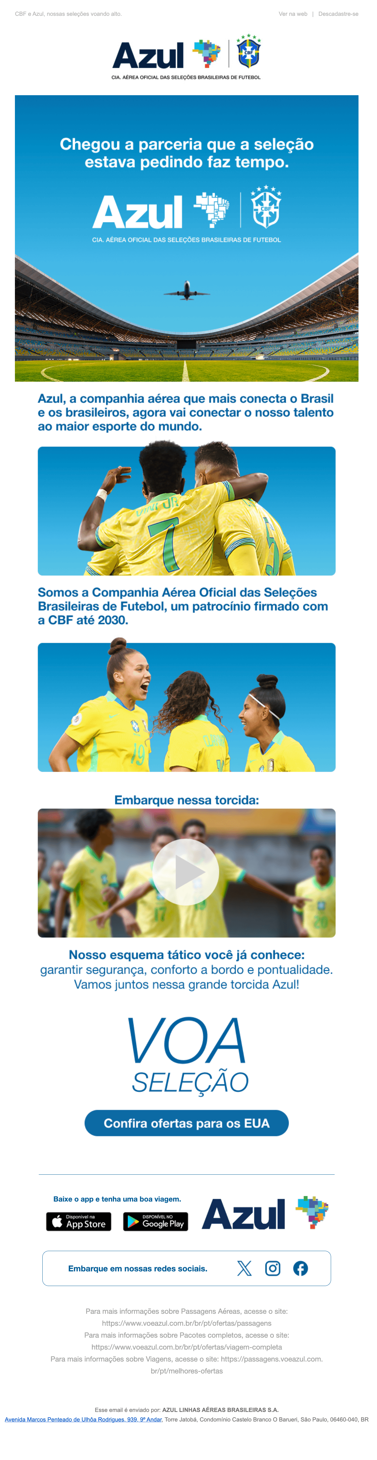 Azul: No ar, a mais brasileira das parcerias!