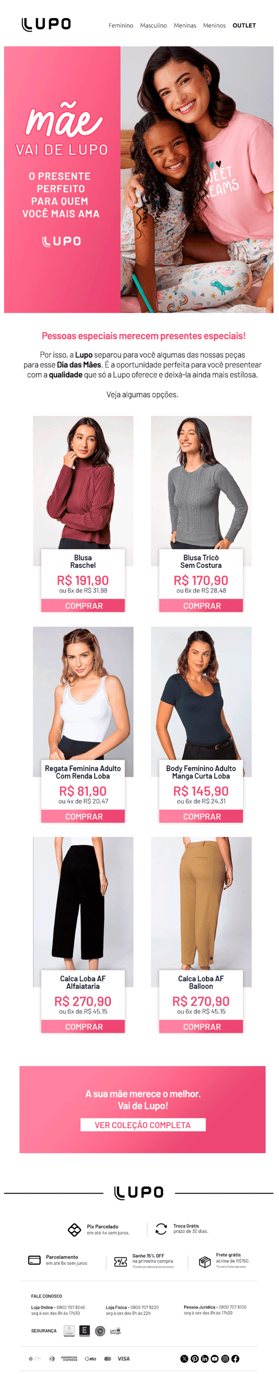 Lupo: A Lupo tem o que você precisa para o presente de Dia das Mães 🎁