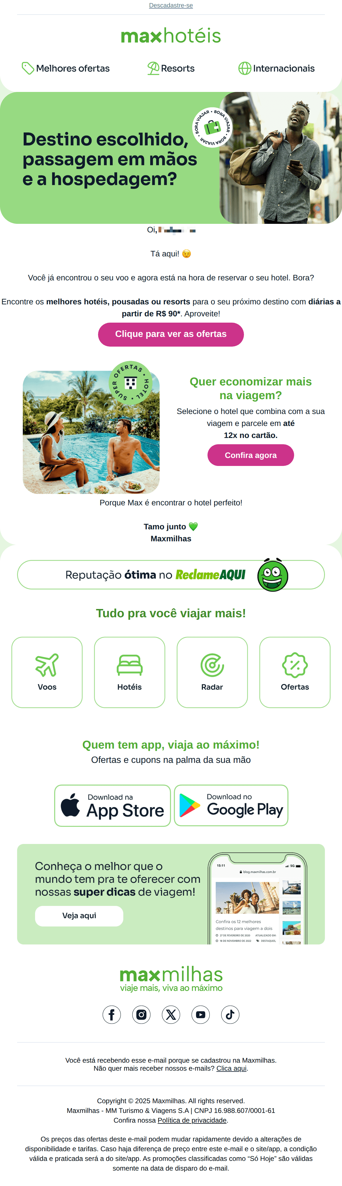 MaxMilhas: A sua viagem está quase completa...