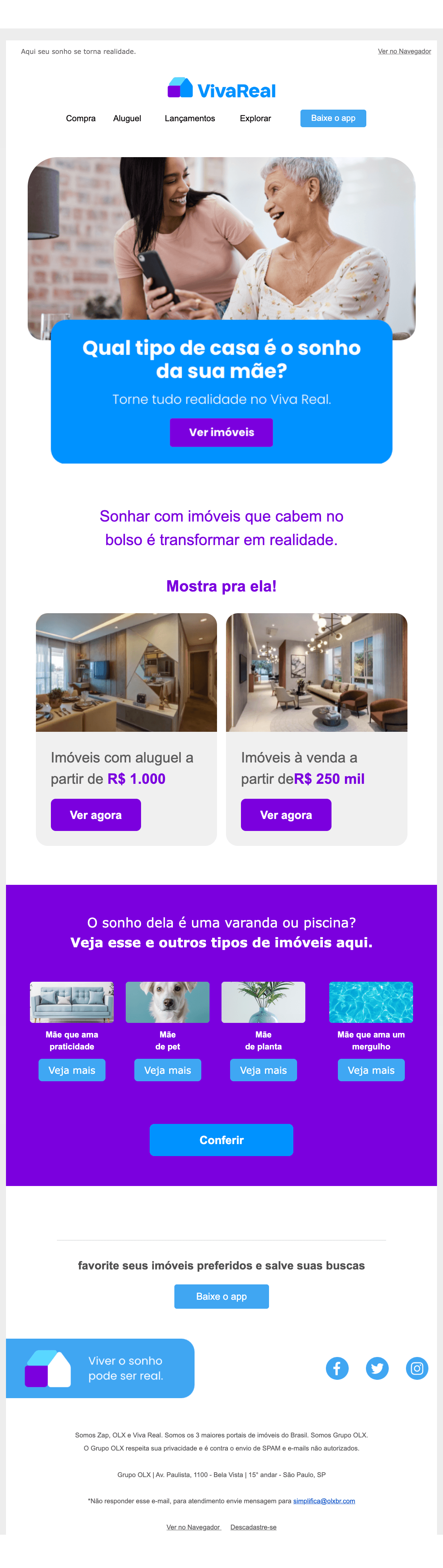 Viva Real: Celebre o Dia das Mães conosco! 💙