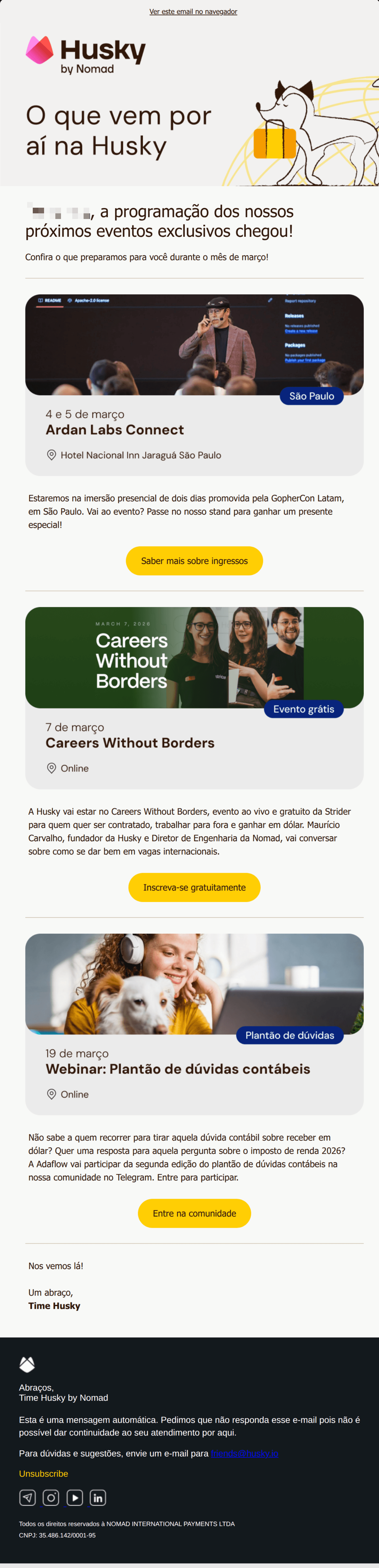 Husky: Plantão de dúvidas contábeis, contratação internacional e mais